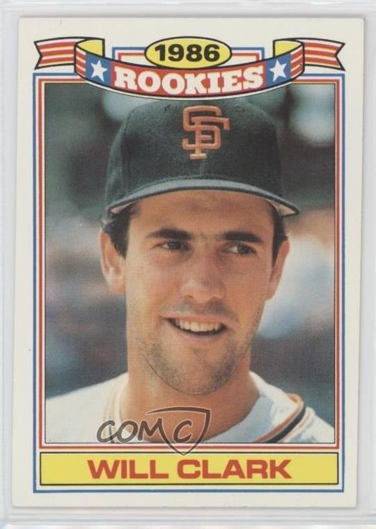 1987 Topps Jumbo Pack Glossy Rookies Will Clark #4 RC 9pd