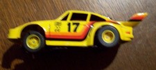 TYCO Porsche Yellow no 17 HO scale slot racing car SLOT CARS RUNS GREAT