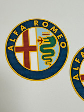 X2 3 Inch Round Alfa Romeo Sticker Decal Logo Glossy Laminated Vinyl Car