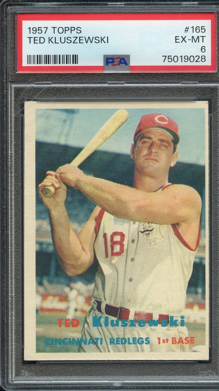 1957 Topps #165 Ted Kluszewski  PSA 6 Cincinnati Reds 9028