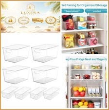 Clear Storage Bins with Lids 8 Pack Plastic Pantry Organizer Containers Large