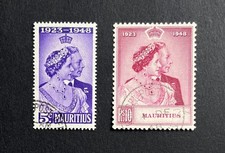 Mauritius KGVI 1948 Royal Silver Wedding set; SG270-271; fine used; cat £45.