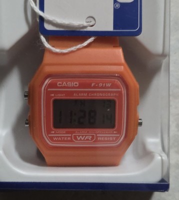 Casio Vintage F-91W Orange