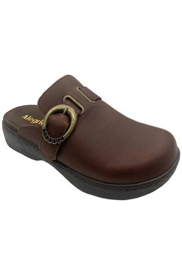 Alegria Women's Osmosis Leather Buckled Slip-On Clogs Java