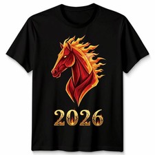 2026 Fire Horse Graphic Chinese Zodiac Men’s T-Shirt Women’s Tee Unisex Top