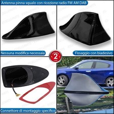 Antenna Auto A Pinna Di Squalo Universale FM/AM: Impermeabile E Autoadesiva (Rosso, Per Duster/Logan/Clio/Captur)