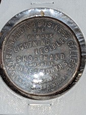 TOKEN-MEDAL-SAN BERNARDINO, CALIFORNIA-business College $20 Lightning Shorthand