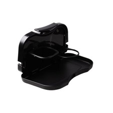 Car Cup Holder Tray, Foldable Detachable Car Headrest Backseat Organizer, Black