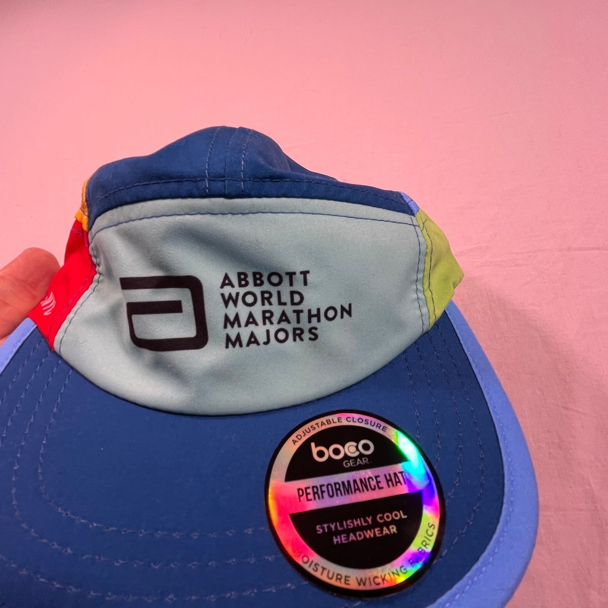 Boco Gear City Of Lakes Half Marathon Strapback Running Cycling Unisex Cap Hat Run Hat Smile - White - BOCO Gear Custom Hats and Athletic Gear main image 2