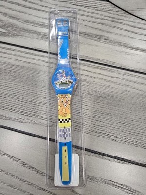 Rare Disney Oliver And Company Kids Cartoon Wristwatch Blue Plastic