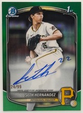 2025 Bowman Draft Sapphire Seth Hernandez Chrome Green Auto /99 Pirates