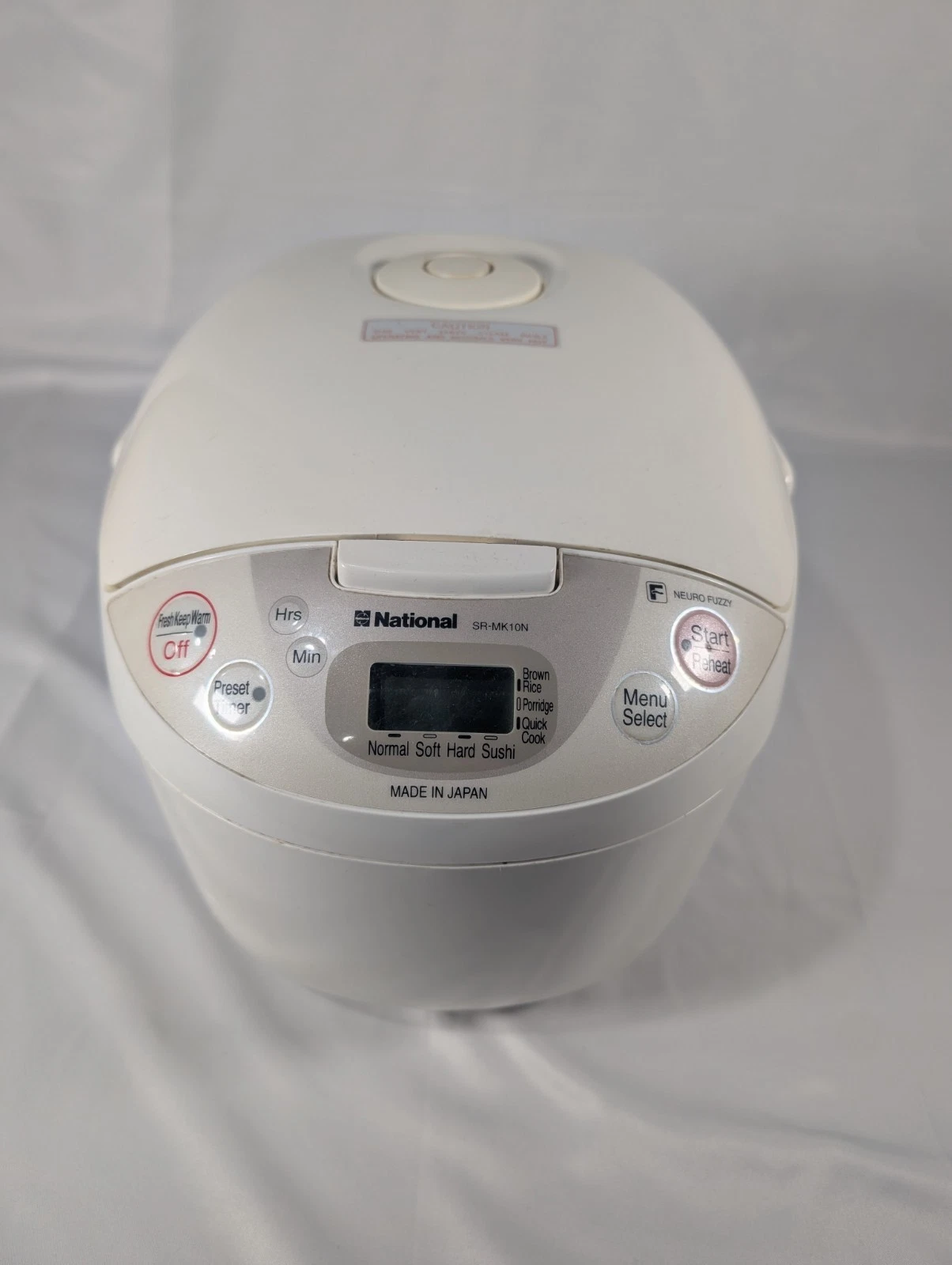 National Neuro Fuzzy SR-MK10N Rice Cooker 5 Cup White w/ Retractable Cord