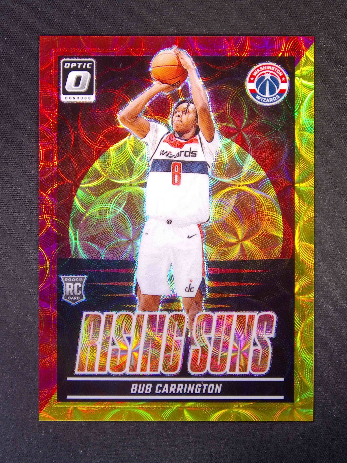 2024-25 Panini Donruss Optic Bub Carrington #3 RC Rising Suns Red And Gold /99