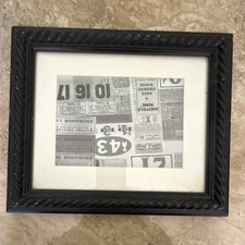 Black Wood 8x10 Photo Frame with 5x7 Mat and Rope Design, Freestanding