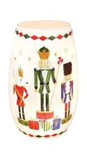 Stony Creek - Frosted Glass 5" Lighted Vase - Nutcracker Season Mouse