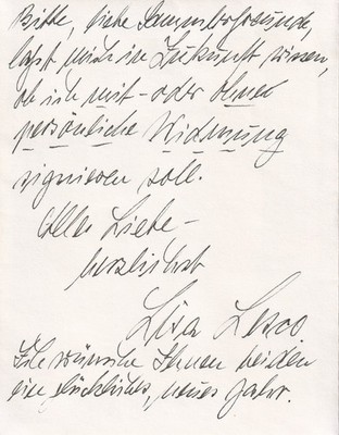 Lisa Lesco original autograph on short letter