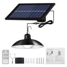 New Solar Pendant Hanging Light Dimmable Outdoor Indoor Garden Yard Shed Lamp