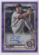2020 Bowman Chrome Sapphire Edition Prospect Purple 9/10 Ben Braymer Auto 0c2