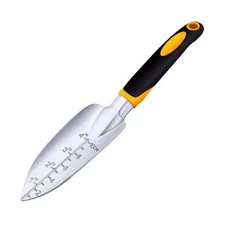Heavy Duty Garden Shovel Hand Trowel w/ Measurement Marker for Digging Planting