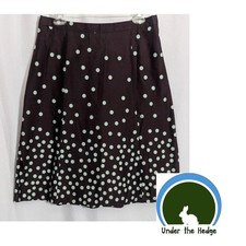 Vtg Brown Polka Dot Cotton Stretch Skirt Size 12 Fairy Grunge Coquette L1