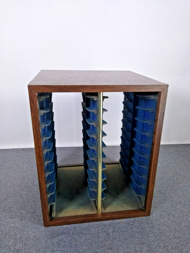 Vintage 8 Track Tape Organizer, tower, 2 sided, 36 slots