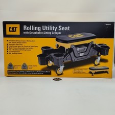 CAT 2-in-1 Rolling Utility Seat and Detachable Sitting Creeper Shop Stool Garage