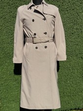 Prada Micro Check Stretch Trench Coat Leather Detail Italy Size 40