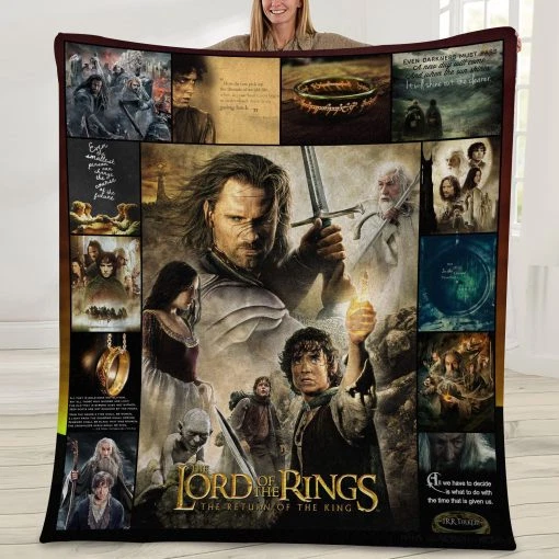 Lord Of The Rings Movie Print Fleece Blanket Gift Idea For Fans