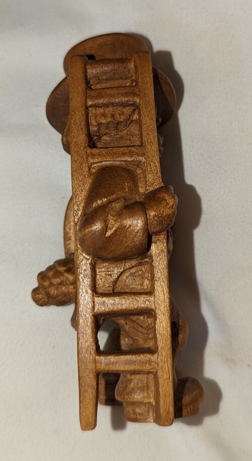 Vintage Handmade German Chimney Sweep Wood Carved Figurine 4.25