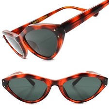 True Vintage Fashion Deadstock Rockabilly 80's Black Womens Cat Eye Sunglasses