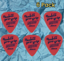 6 Pack D'andrea Pro-Grip BRITES Guitar Picks Peach 0.50mm, Vintage Stock