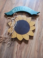 Wooden Sunflower Welcome Door Sign