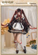 Game Genshin Impact Hu Tao Party Cosplay Costume Maid Dress Women Uniform Set