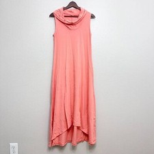 Soft Surroundings Maxi Dress Size Small Women's High Low Cowl Melon Orange