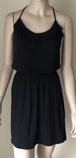 Express Sleeveless Black Racerback Cami Dress Size S Ruffle Neck