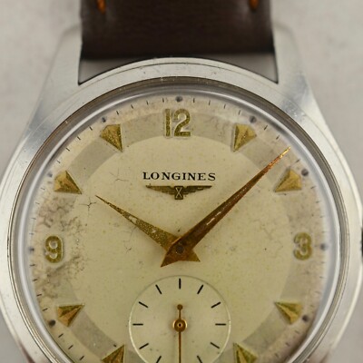 C.1955 Vintage Longines Calatrava oversize watch cal.12.68Z ref. 6263-8 in  steel | eBay