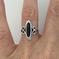 Sterling Silver Statement Black Onyx Ring, Silver Ring, Healing Stone Ring