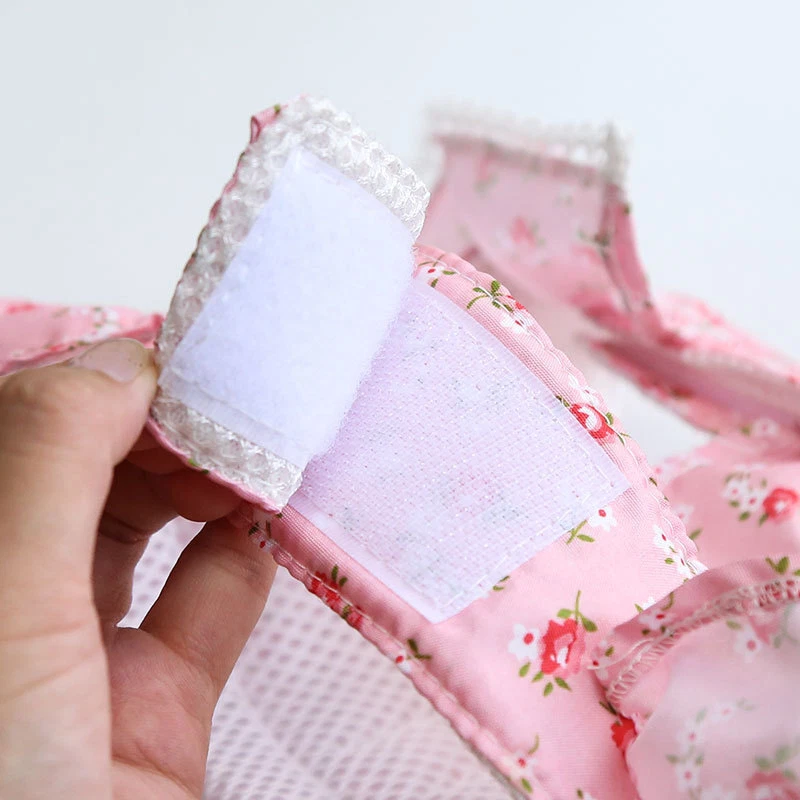 Dog Harness With Leash Adjustable Soft Padded Pet Vest Flower Lace For Small
