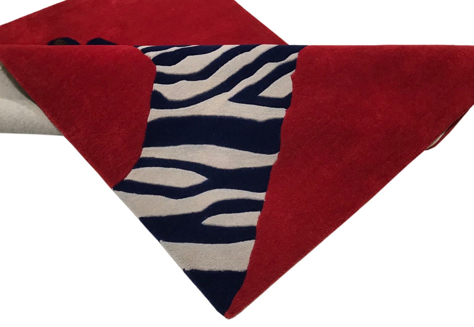 Rot Teppich 120X180 CM Handarbeit 100 Wolle Designer Handgetuftet Zebra Hand
