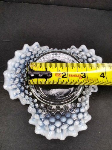 Vintage Hobnail Ruffled Edge Clear to White Hobnail Trinket Candy Dish Tray - Picture 11 of 11