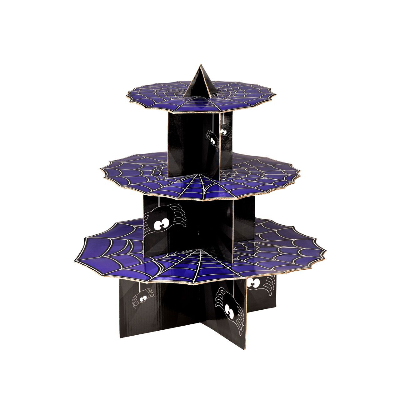 3-Tier Cake Stand Halloween Incy Wincy Spider Dessert Display Foldable Cardboard