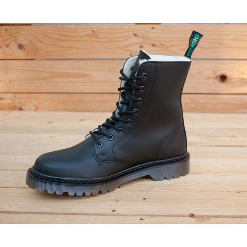 Winterboots vegan Shoezuu 8 Eye UK Boot schwarz Warmfutter - Bild 6 von 50