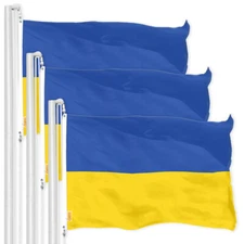 G128 3 Pack Ukraine Ukrainian Flag 2x3 Ft Series Printed 150D Polyester