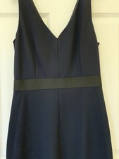 THEORY Alcoa Black Sapphire V-Neck Sheath Dress w/ Waistband Sz 6 325 NEW