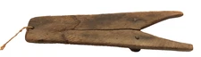 Primitive Wooden Wood Boot Jack - Old Square Nails - Civil War era - make-do fix