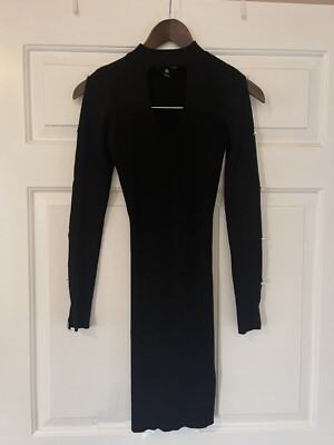 Guess Dress Women's Black Knit Long Sleeve Stretch Small