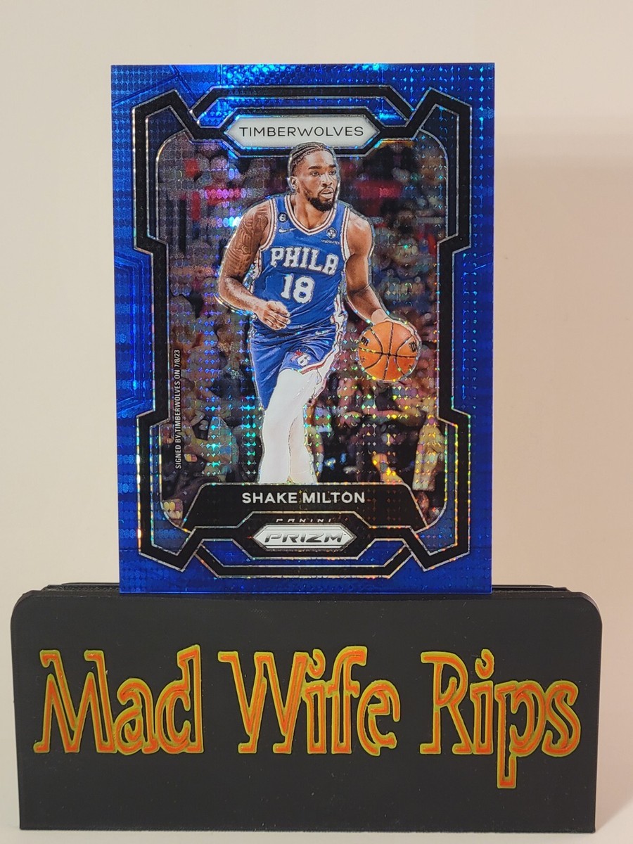 2023-24 Panini Prizm #215 Shake Milton Blue Prizm /99 SSP - NETS