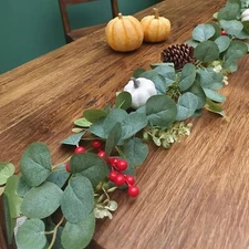Fall Decorations for Home Indoor - 6 Ft Fall Leaves Garland with White Pumpkin