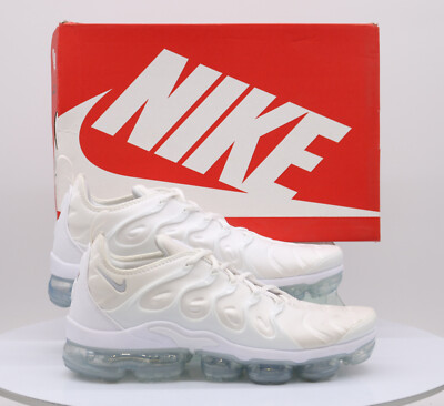 NIKE AIR VAPORMAX PLUS MENS TRIPLE WHITE TRAINERS