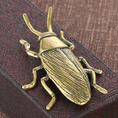 Brass Cockroach Figurine Statue Insect Animal Figurines Toys Desktop Decoration